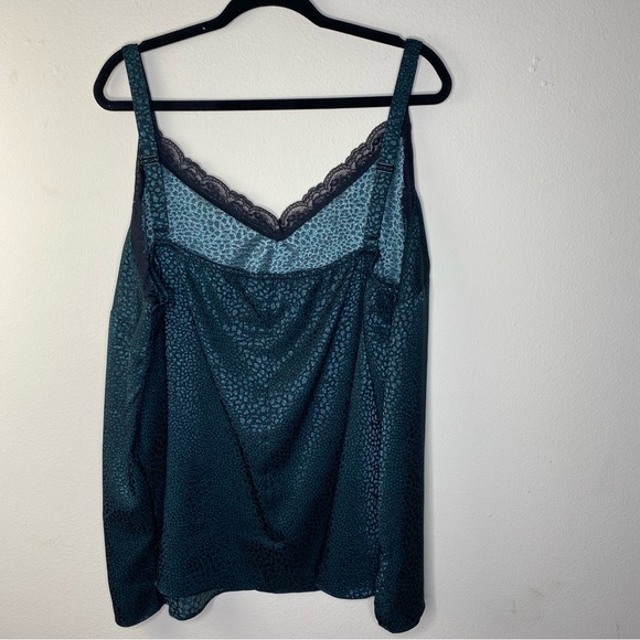 Lane Bryant Green Animal Print And Lace Women’s Camisole Size 24 - Picture 7 of 13